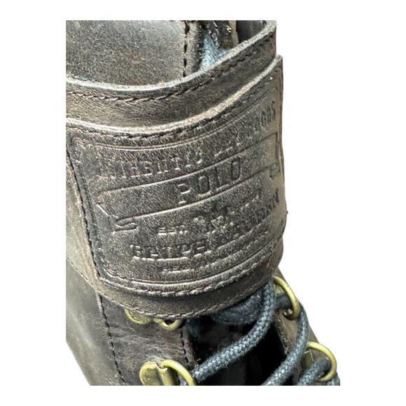 Polo Ralph Lauren 13 D Wolcott Buckle Brown Leather Biker Boots Outdoor Active - Picture 8 of 13